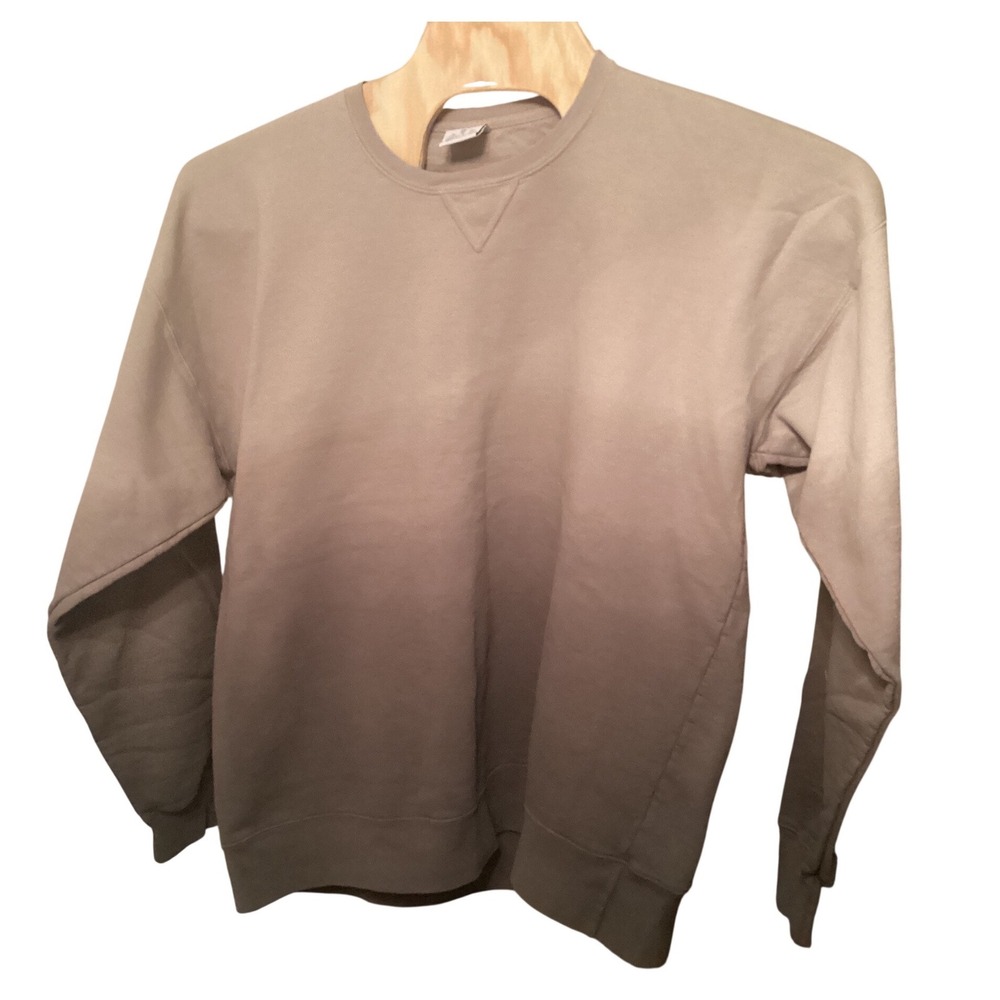 Champion Mens Ombre Dip Dye Crewneck Sweatshirt Tan Olive Brown XL C Logo - Picture 3 of 4